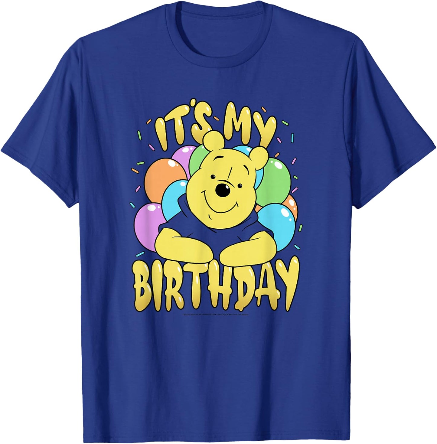 Disney Winnie The Pooh It's My Birthday Balloons T-Shirt - T-Shirt | Royal