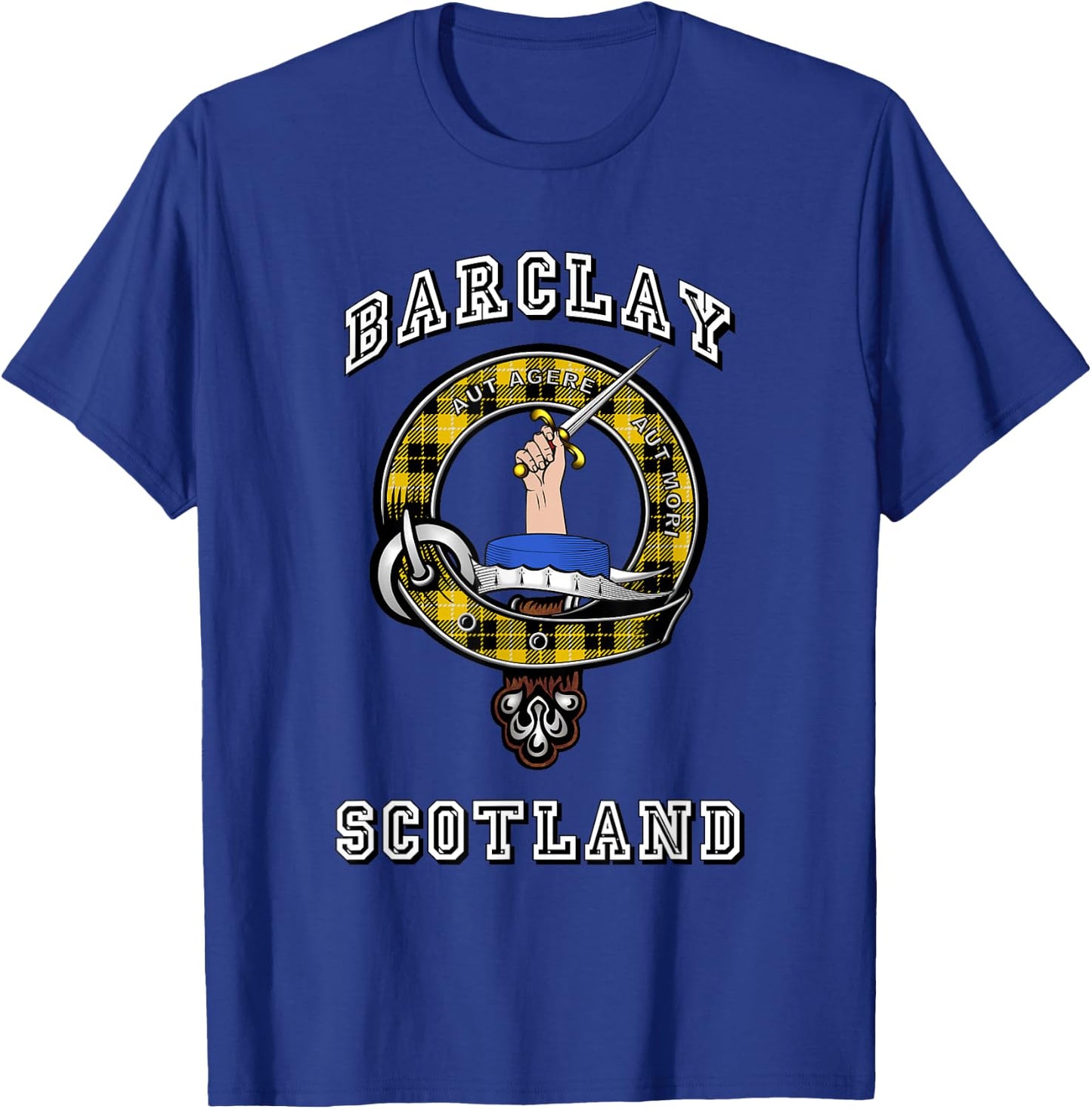 Barclay Tartan Clan Badge Athletic Style T-Shirt - T-Shirt | Royal