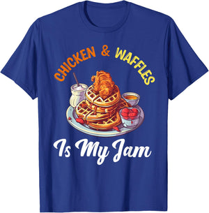 Chicken and Waffles Fried Chicken Wings Lover Food Junkie T-Shirt - T-Shirt | Royal