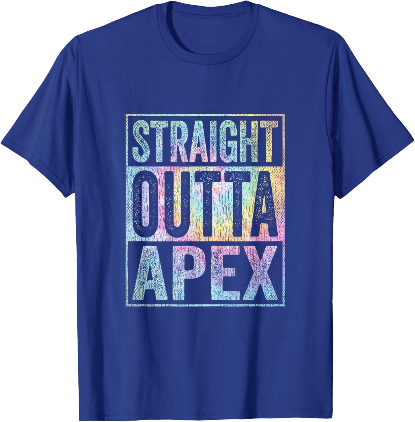 Retro Apex Stuff Clothing Straight Outta Apex Tie Dye T-Shirt - T-Shirt | Royal