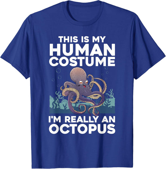 Cool Octopus Women Ocean Sea Animal Human Costume T-Shirt - T-Shirt | Royal