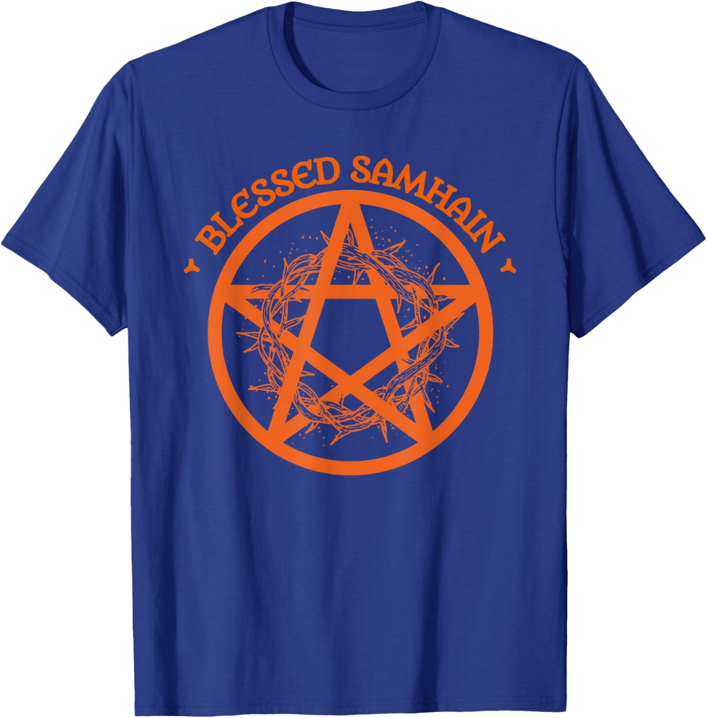 Blessed Samhain. Halloween Celtic Pagan Wicca Witch Pentacle T-Shirt - T-Shirt | Royal
