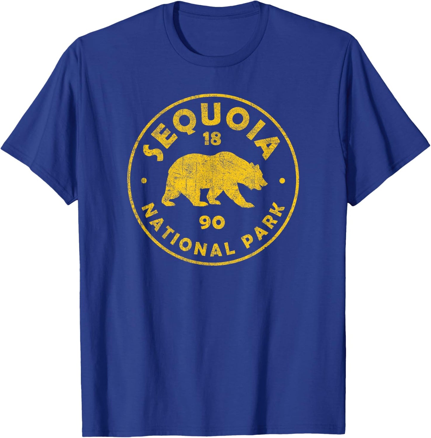 Retro Sequoia National Park Women Men Kids Vintage Hiking T-Shirt - T-Shirt | Royal