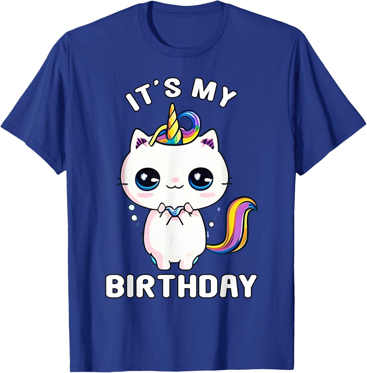 It's My Birthday Caticorn Meowgical Cat Kittycorn Unicorn Women Girls Kids T-Shirt - T-Shirt | Royal
