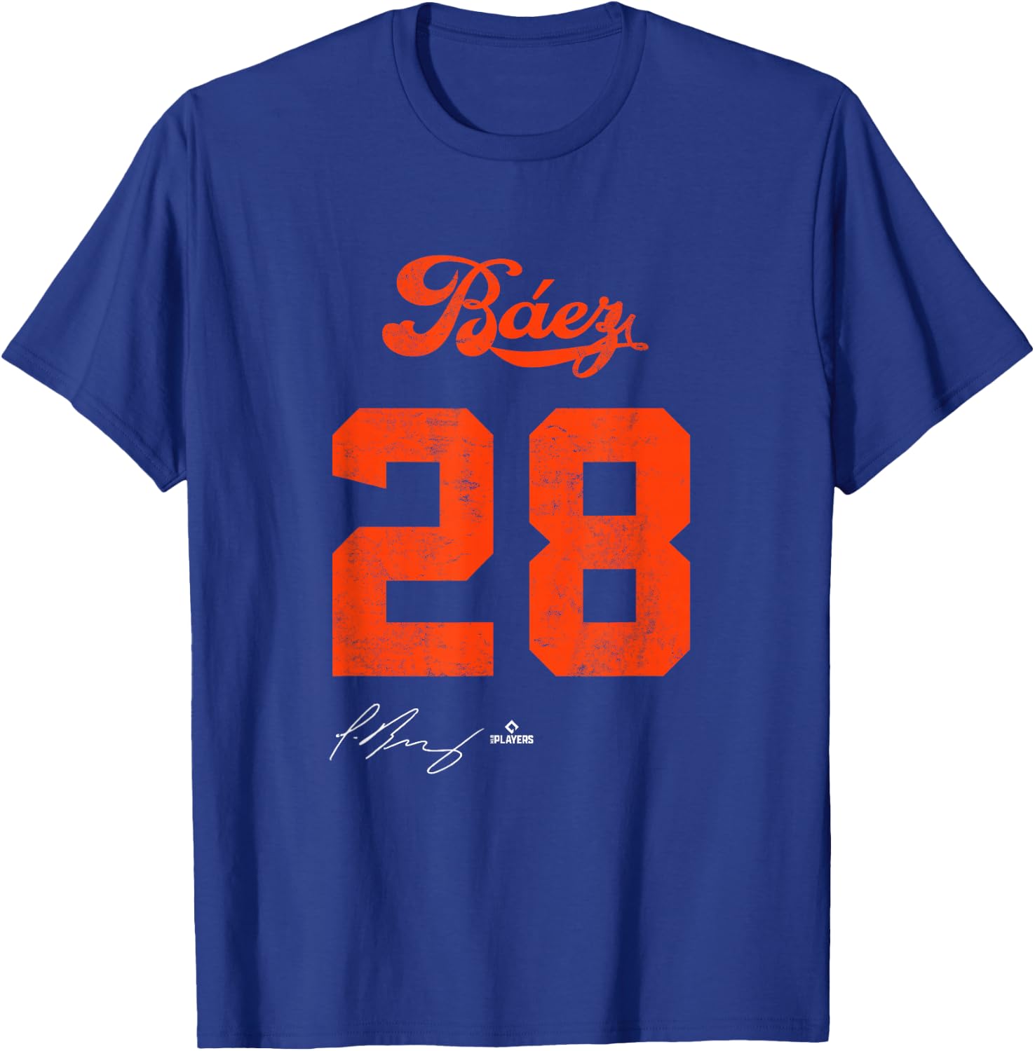 Javier Baez 28 Javier Baez Detroit MLBPA T-Shirt - T-Shirt | Royal