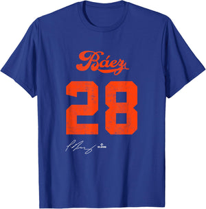 Javier Baez 28 Javier Baez Detroit MLBPA T-Shirt - T-Shirt | Royal
