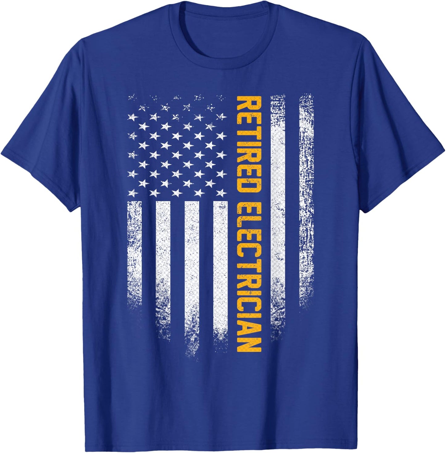 Vintage USA Flag Retired Electrician Retirement Electrical T-Shirt - T-Shirt | Royal