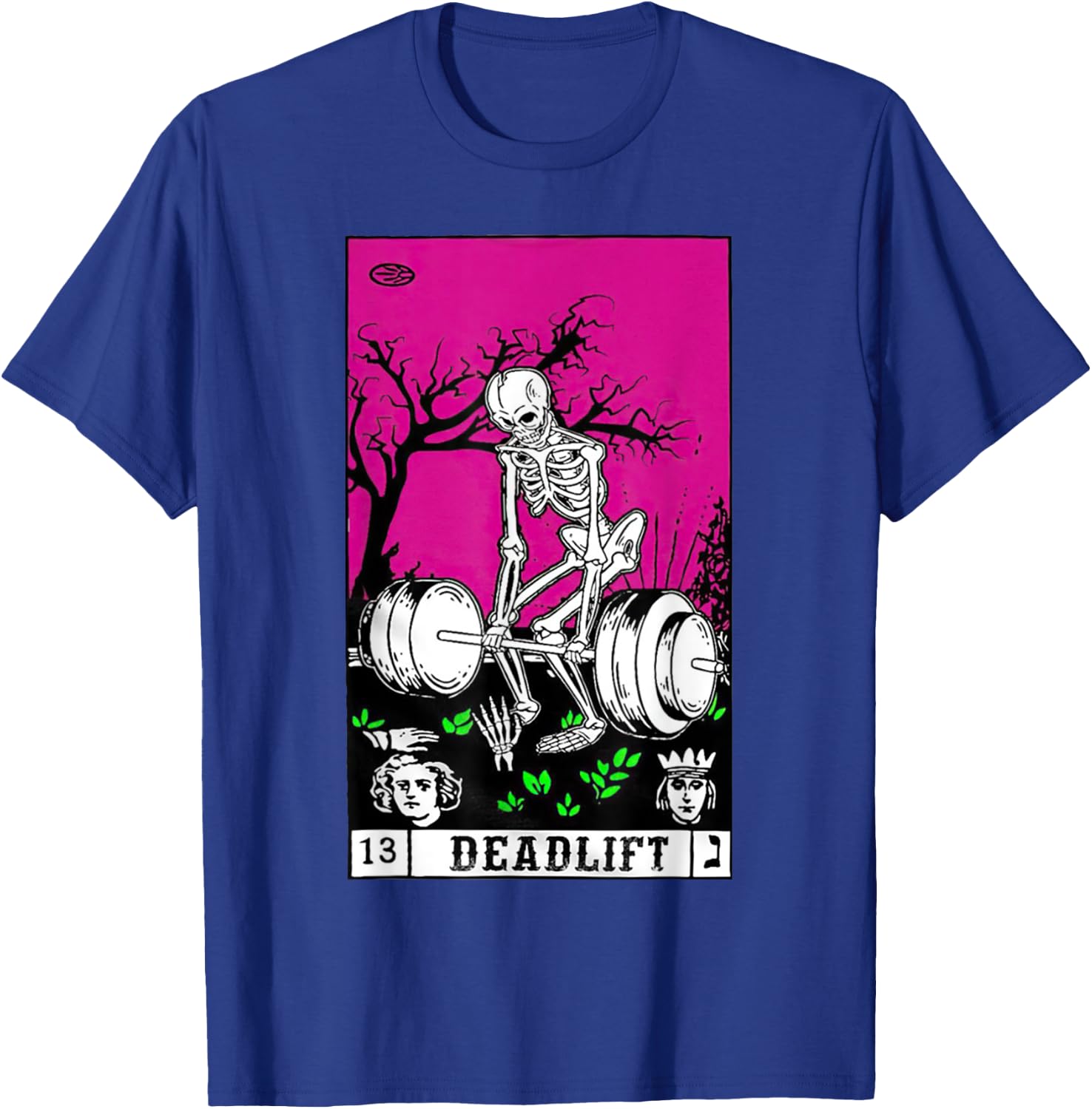 Tarot Card Funny Gym Deadlifts Workout Occult Reading Reader T-Shirt - T-Shirt | Royal