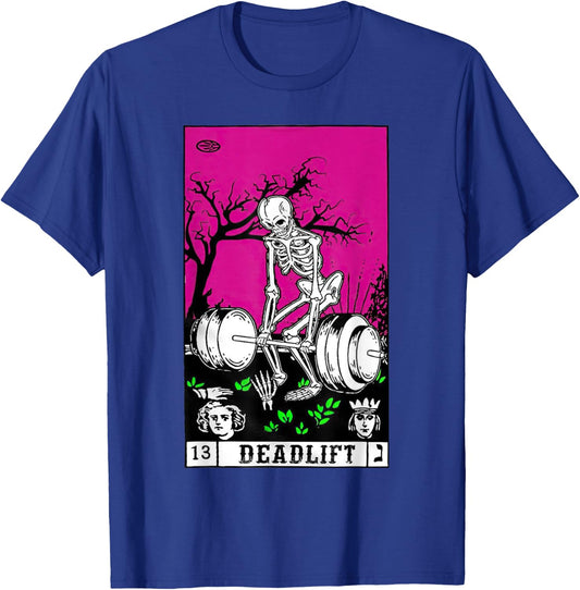 Tarot Card Funny Gym Deadlifts Workout Occult Reading Reader T-Shirt - T-Shirt | Royal