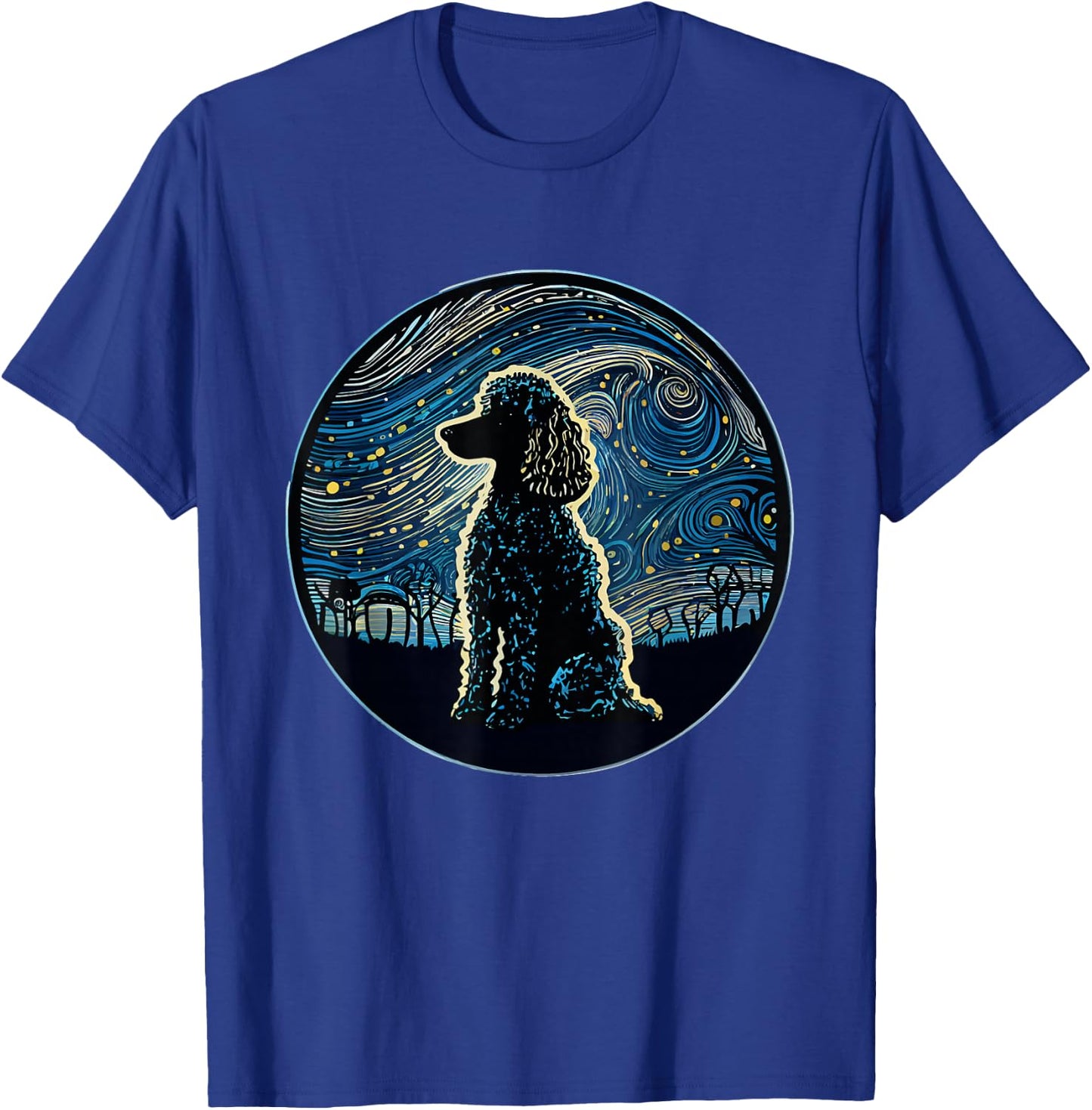Poodle Starry Night Van Gogh Poodle Mom Dad Owner T-Shirt - T-Shirt | Royal