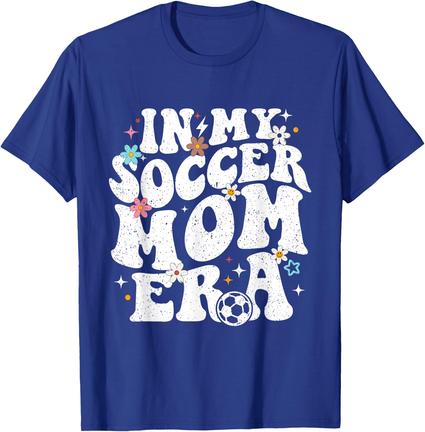 Funny Vintage in My Soccer Mom Era Football Mama Groovy Life T-Shirt - T-Shirt | Royal