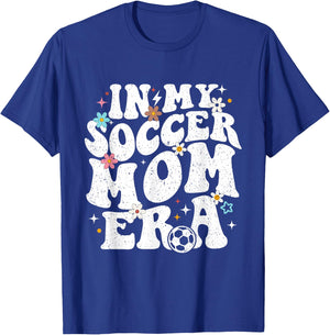 Funny Vintage in My Soccer Mom Era Football Mama Groovy Life T-Shirt - T-Shirt | Royal