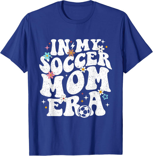 Funny Vintage in My Soccer Mom Era Football Mama Groovy Life T-Shirt - T-Shirt | Royal