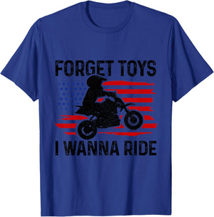 Forget Toys I Wanna Ride Motocross Dirt Bike Boys MX Racing T-Shirt - T-Shirt | Royal