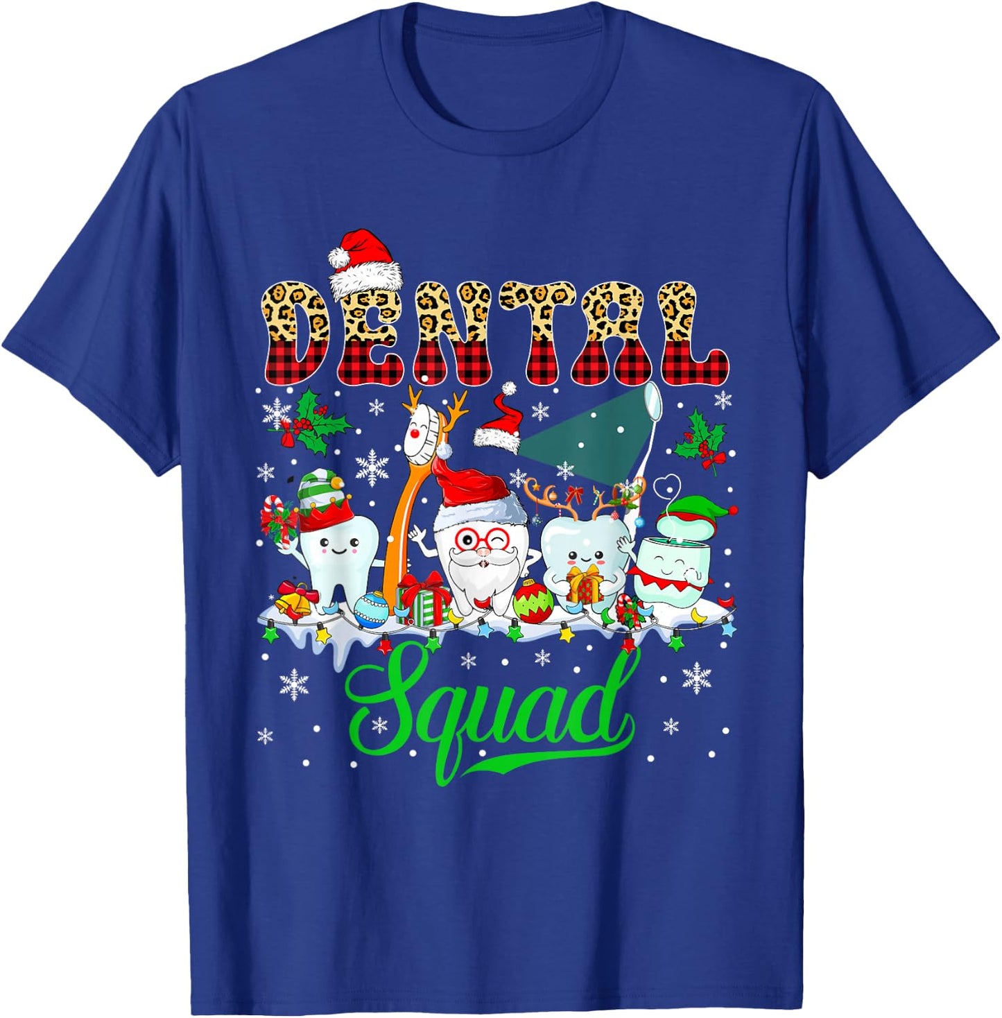 Dental Squad Christmas Santa Reindeer Elf Dental Tools T-Shirt - T-Shirt | Royal