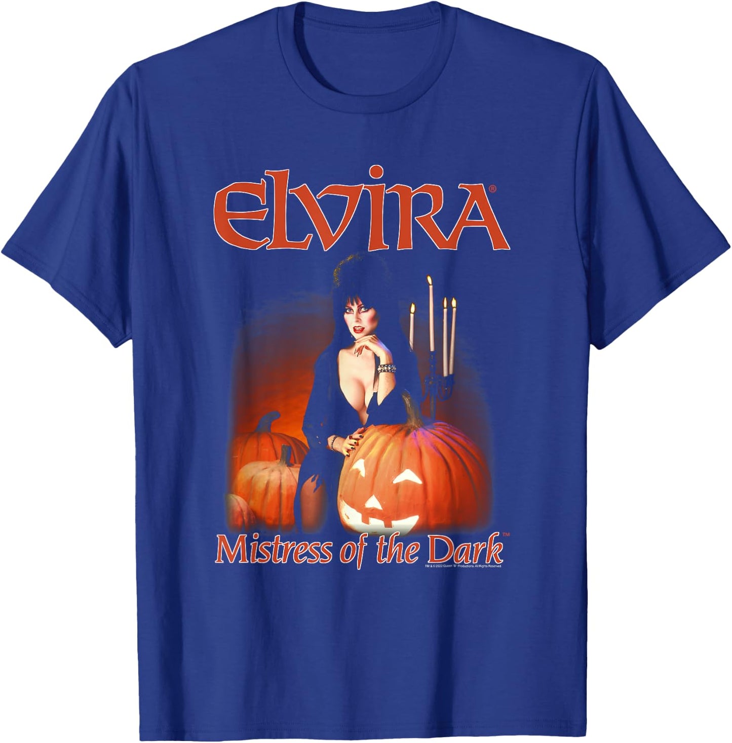 Elvira, Mistress of The Dark Pumpkin Halloween Horror T-Shirt - T-Shirt | Royal