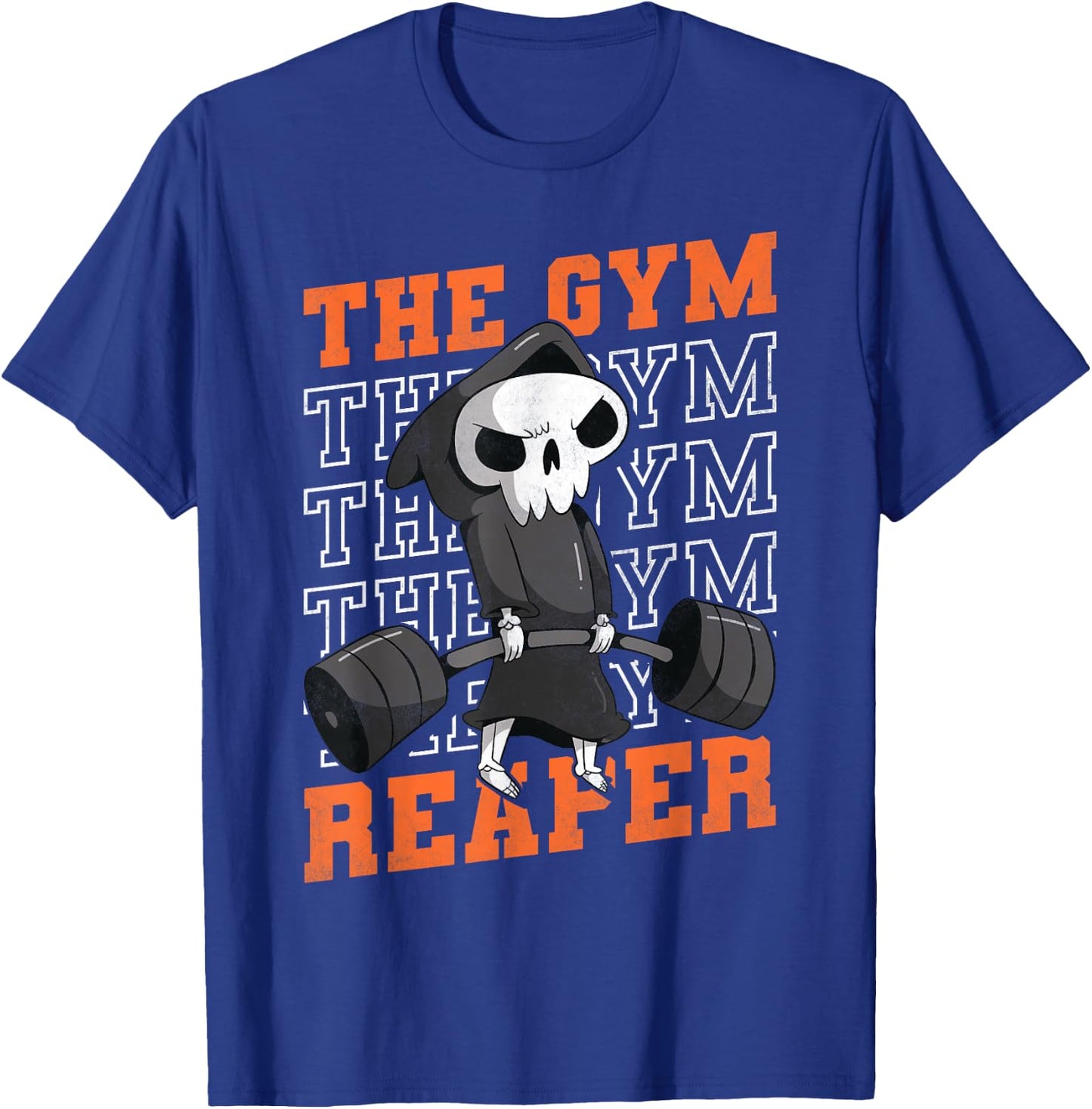 The Gym Reaper, Fitness Grim Reaper Halloween T-Shirt - T-Shirt | Royal