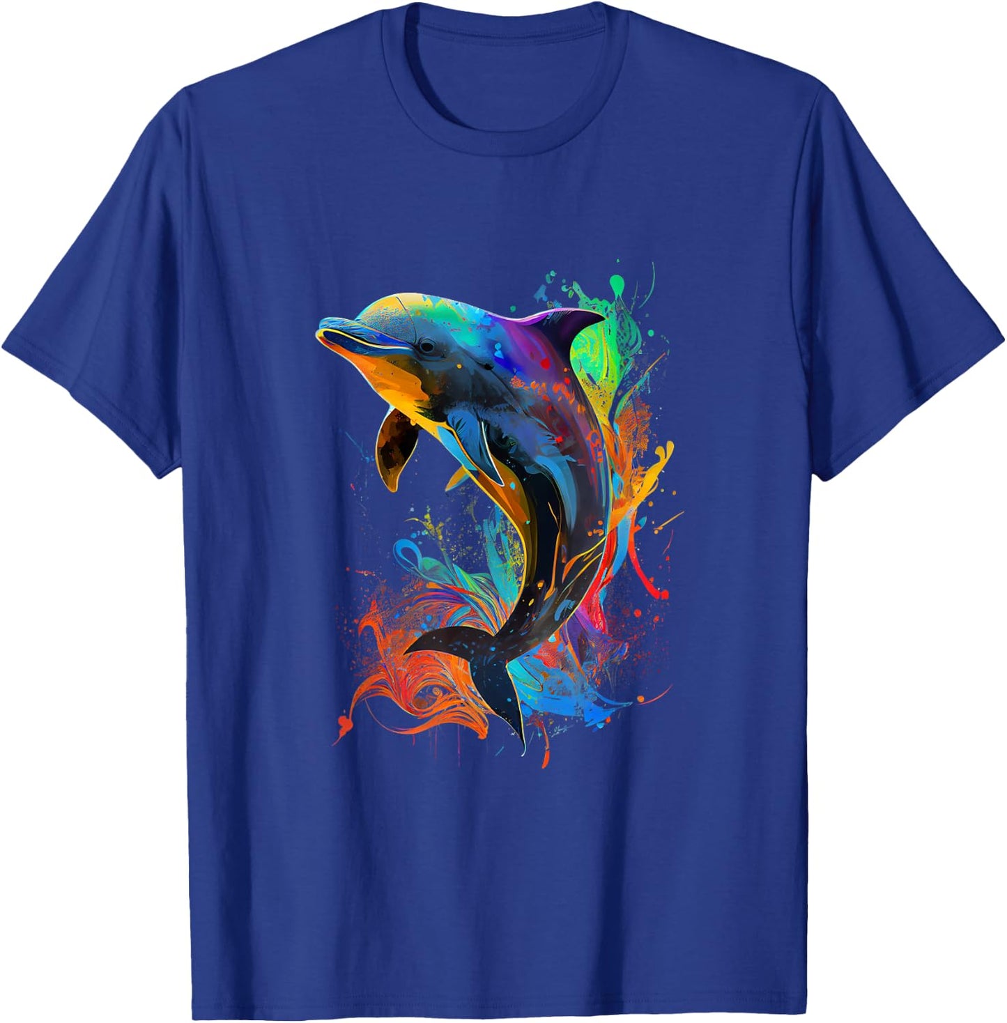 Cute Dolphin Design Colorful Pop Art Dolphin Lovers T-Shirt - T-Shirt | Royal