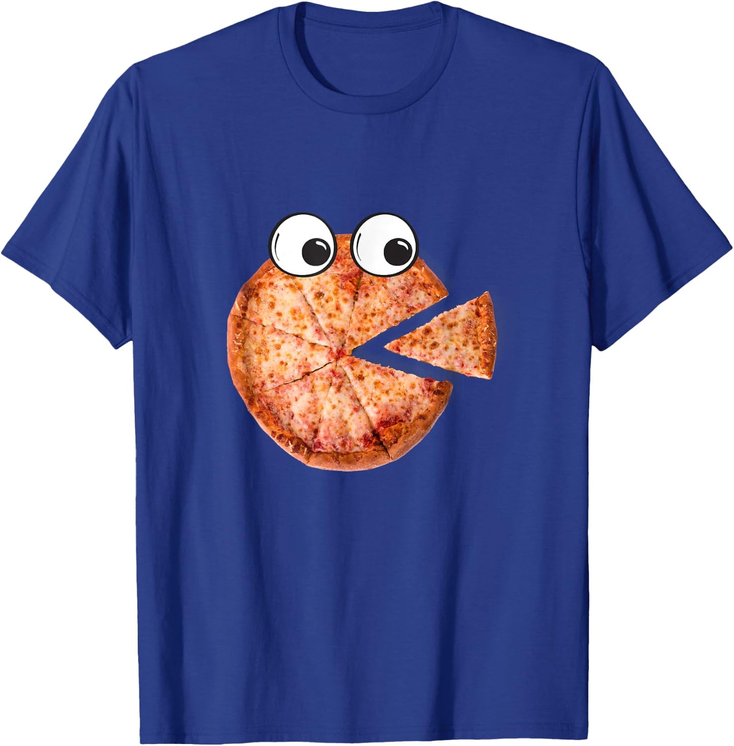 Weird Pizza With Googly Eyes Eating Pizza Design T-Shirt - T-Shirt | Royal