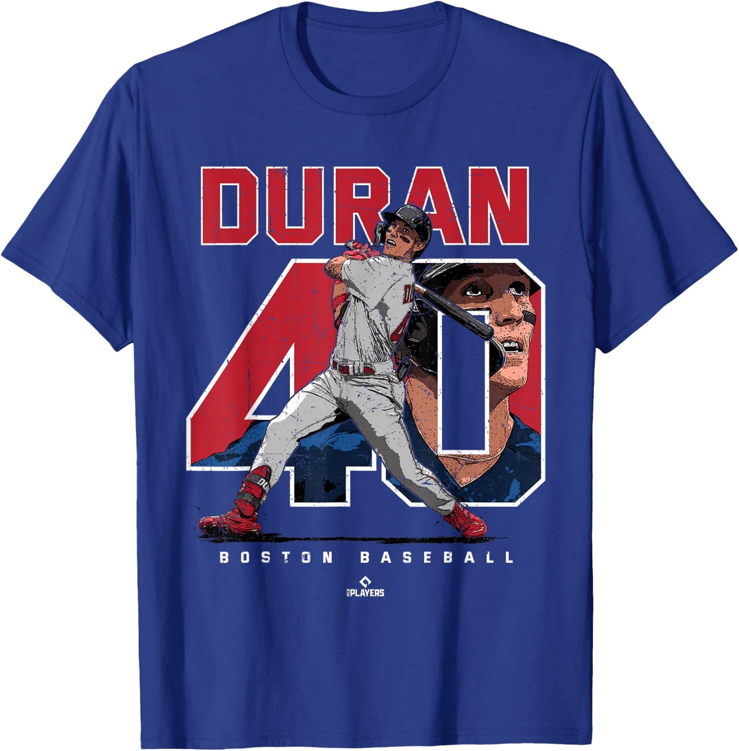 Number and Portrait Jarren Duran Boston MLBPA T-Shirt - T-Shirt | Royal