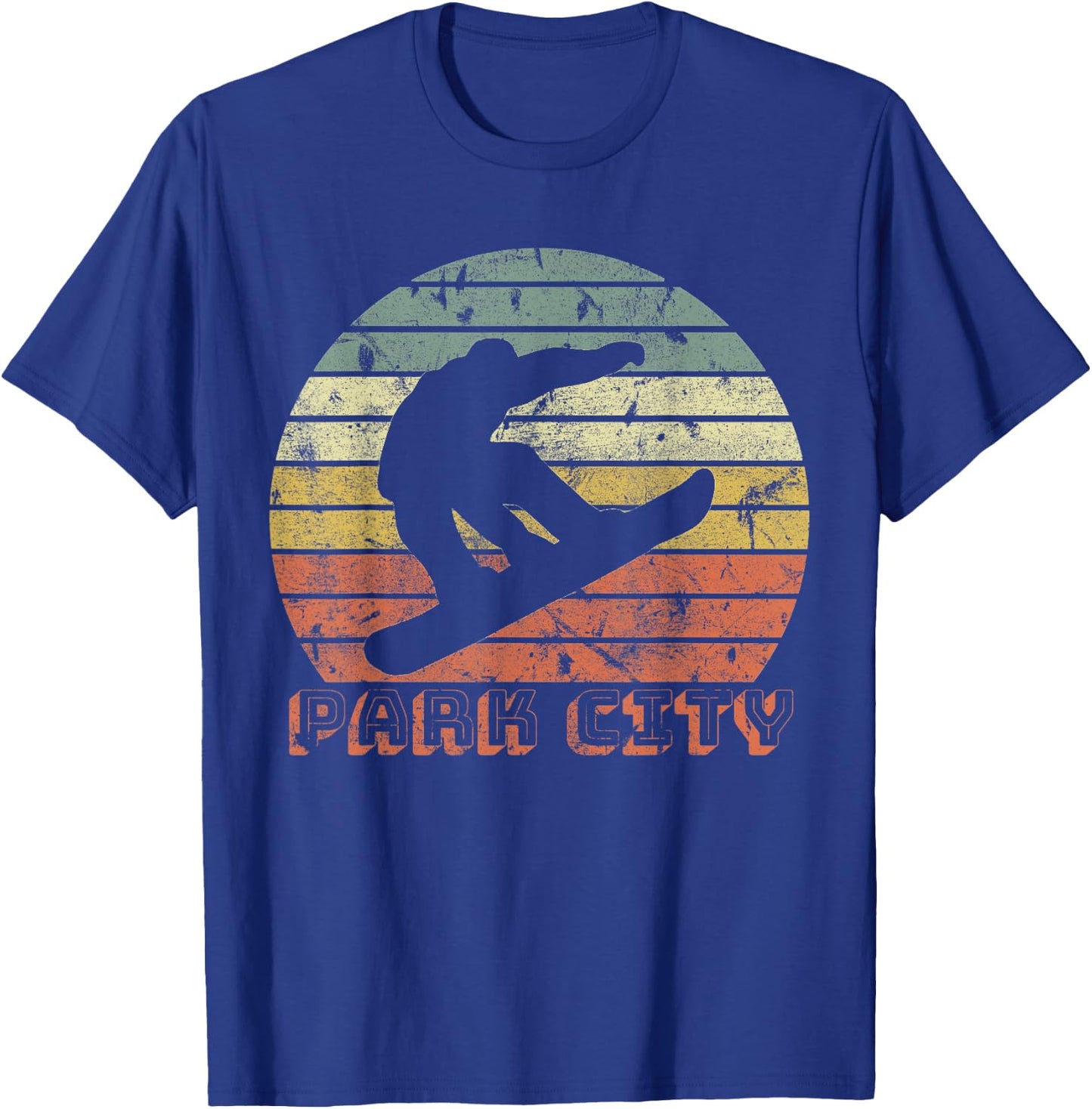 Park City Utah Snowboard Retro Sunset Vintage T-Shirt - T-Shirt | Royal