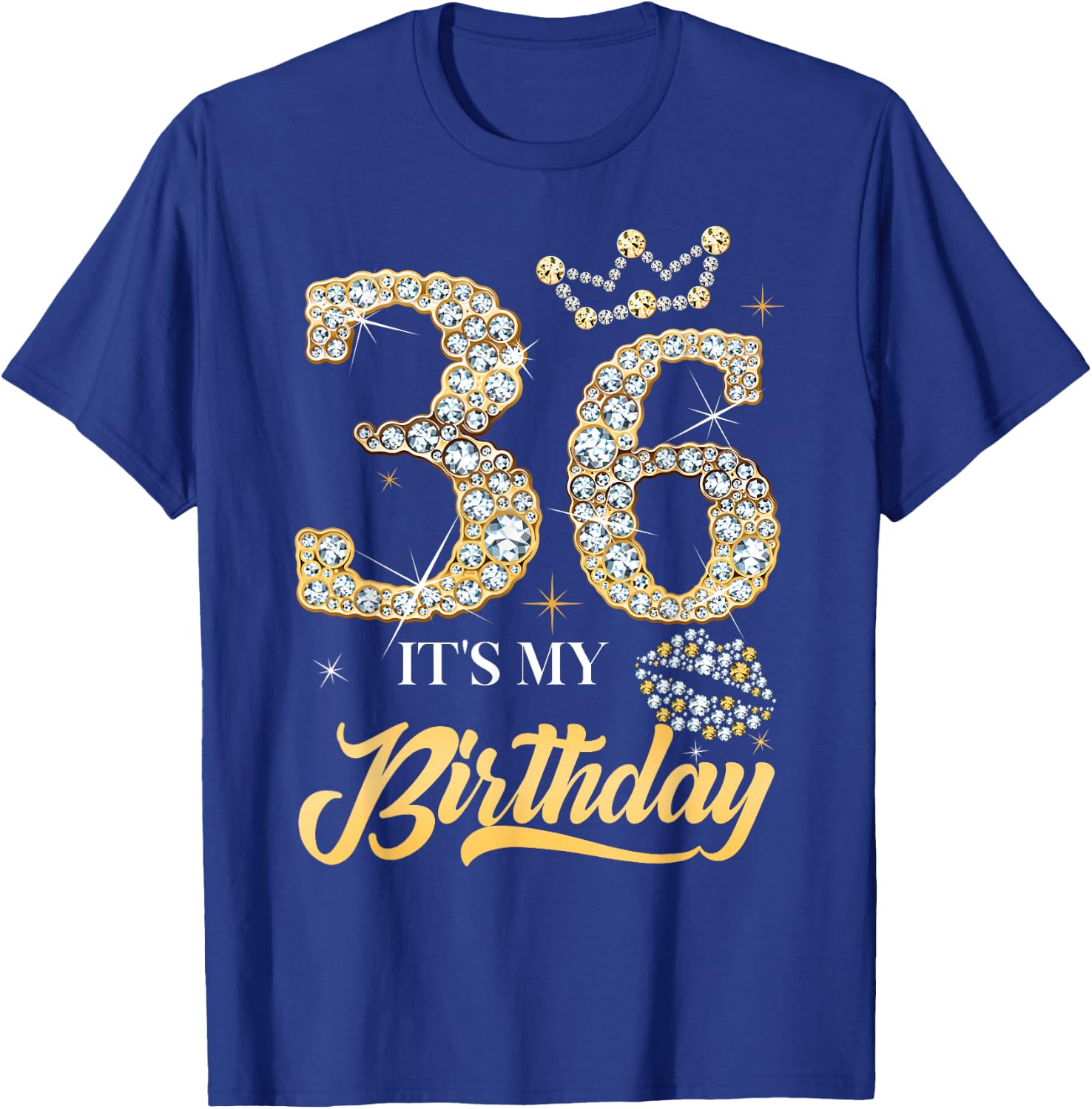It's My 36th Birthday Diamond Shoes 36 Years Old Women T-Shirt - T-Shirt | Royal
