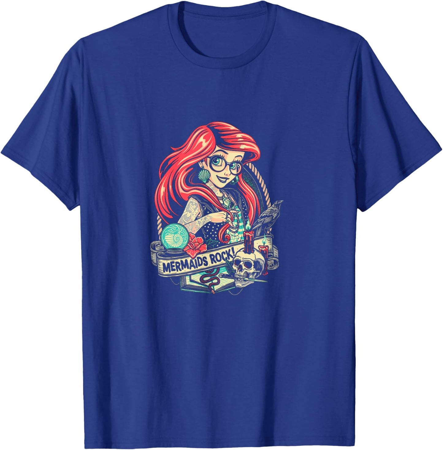 Mermaids Rock Gothic Dark Metal Goth Tattoos Girl Funny Gift T-Shirt - T-Shirt | Royal
