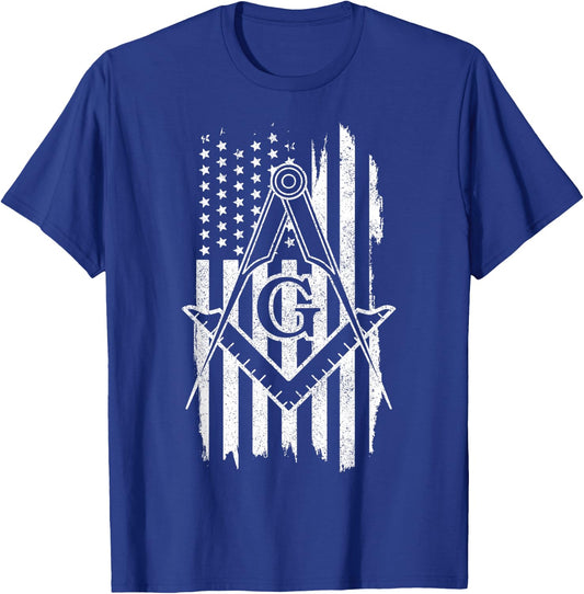 Patriotic Masonic American Flag T-Shirt - T-Shirt | Royal
