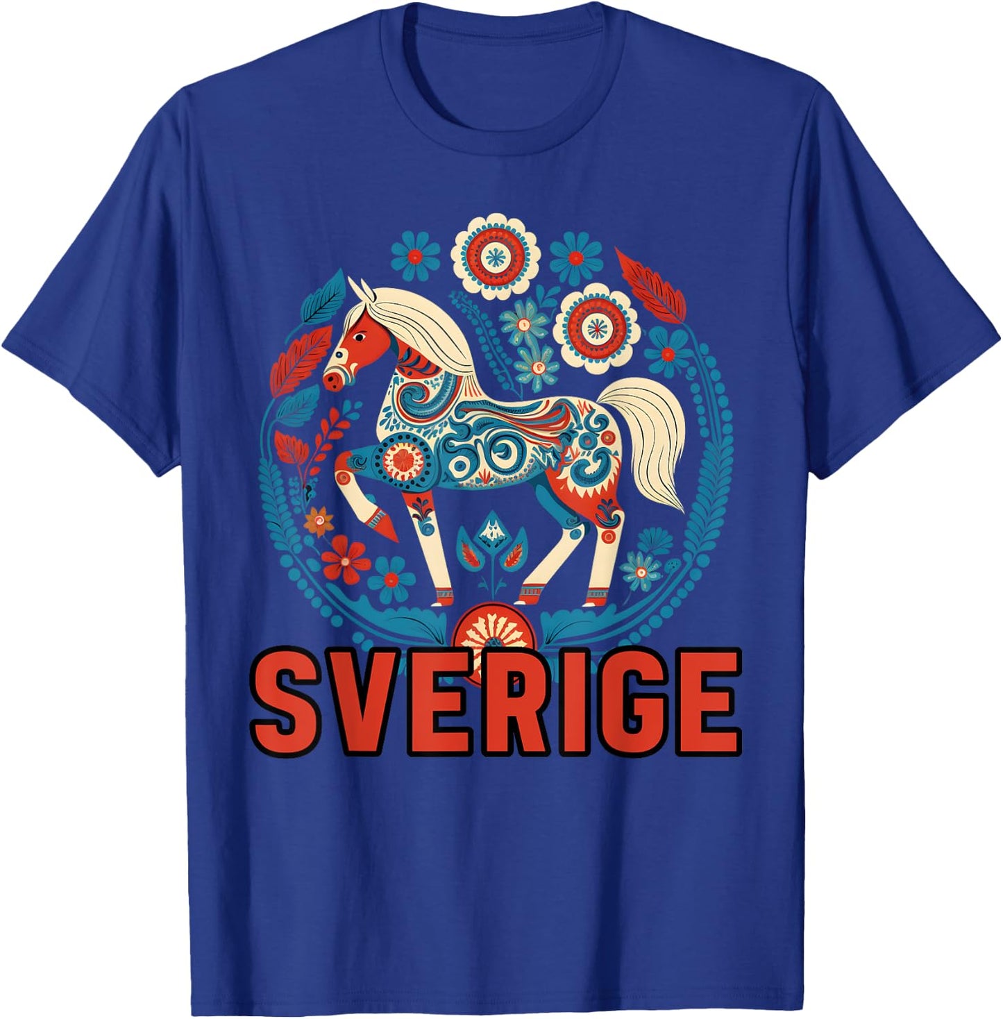 Swedish Dala Horse Scandinavian Traditions Sverige Sweden T-Shirt - T-Shirt | Royal