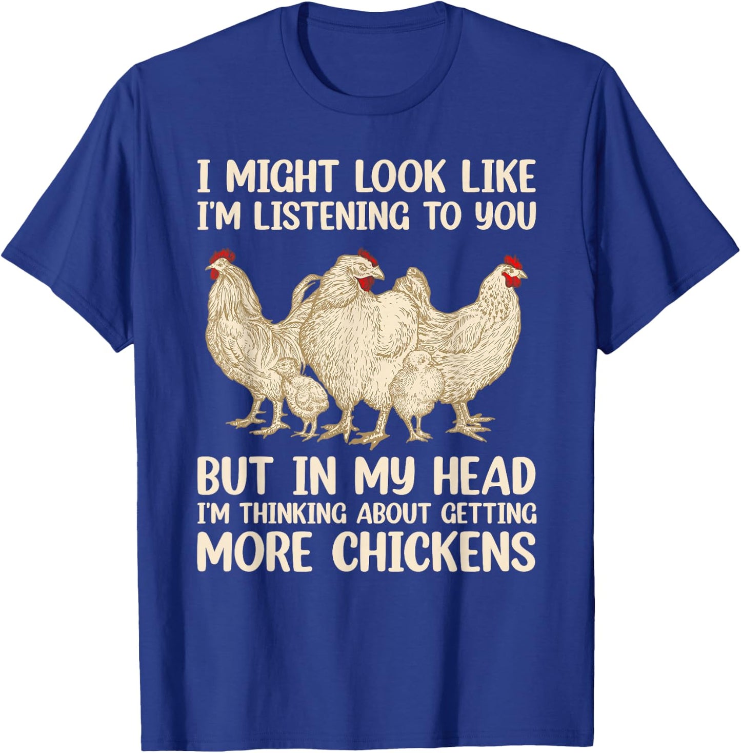Funny Chicken Design Women Chicken Farmer Farming T-Shirt - T-Shirt | Royal
