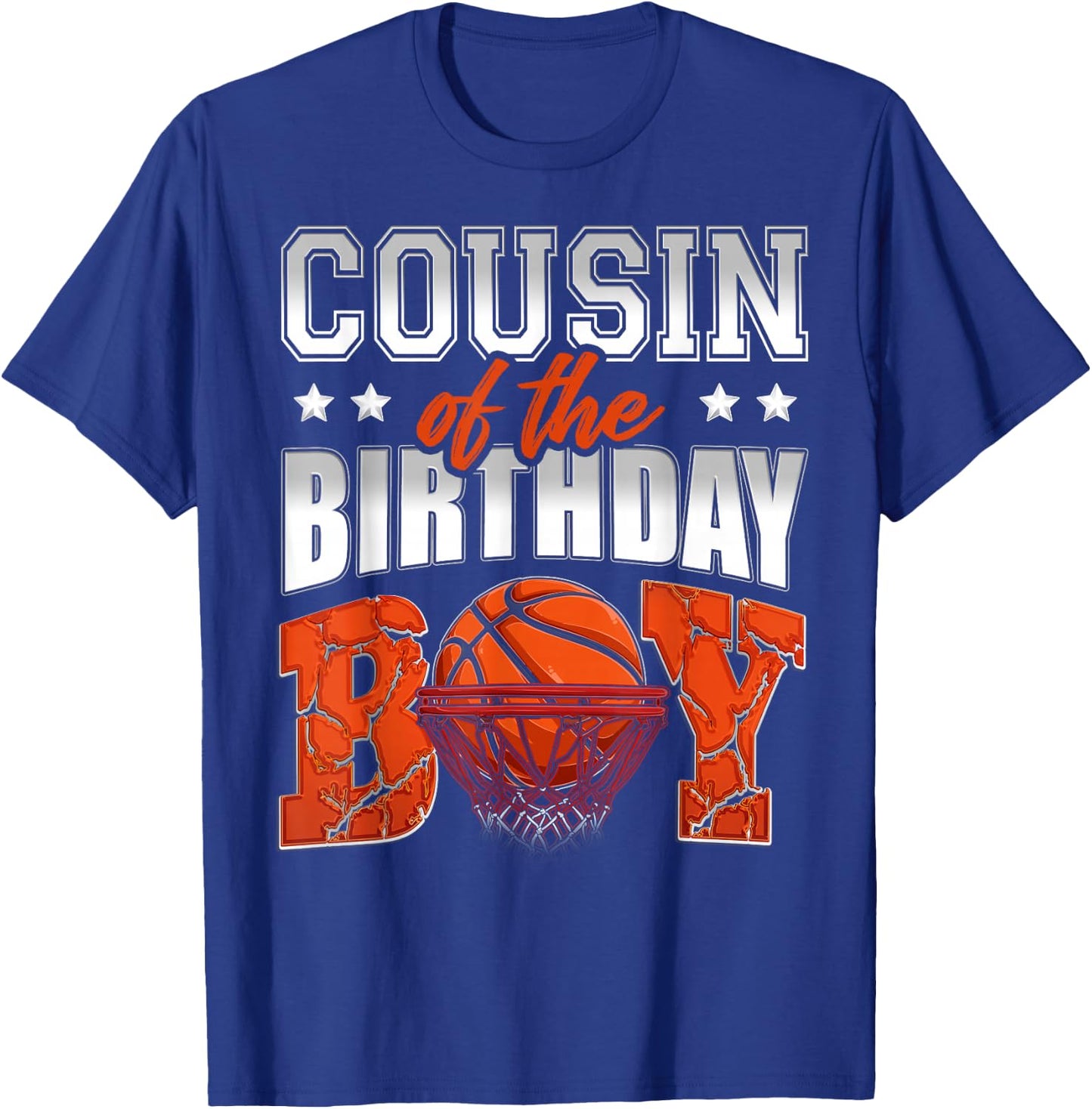 COUSIN Of The Birthday Boy Basketball Family Baller Party T-Shirt - T-Shirt | Royal