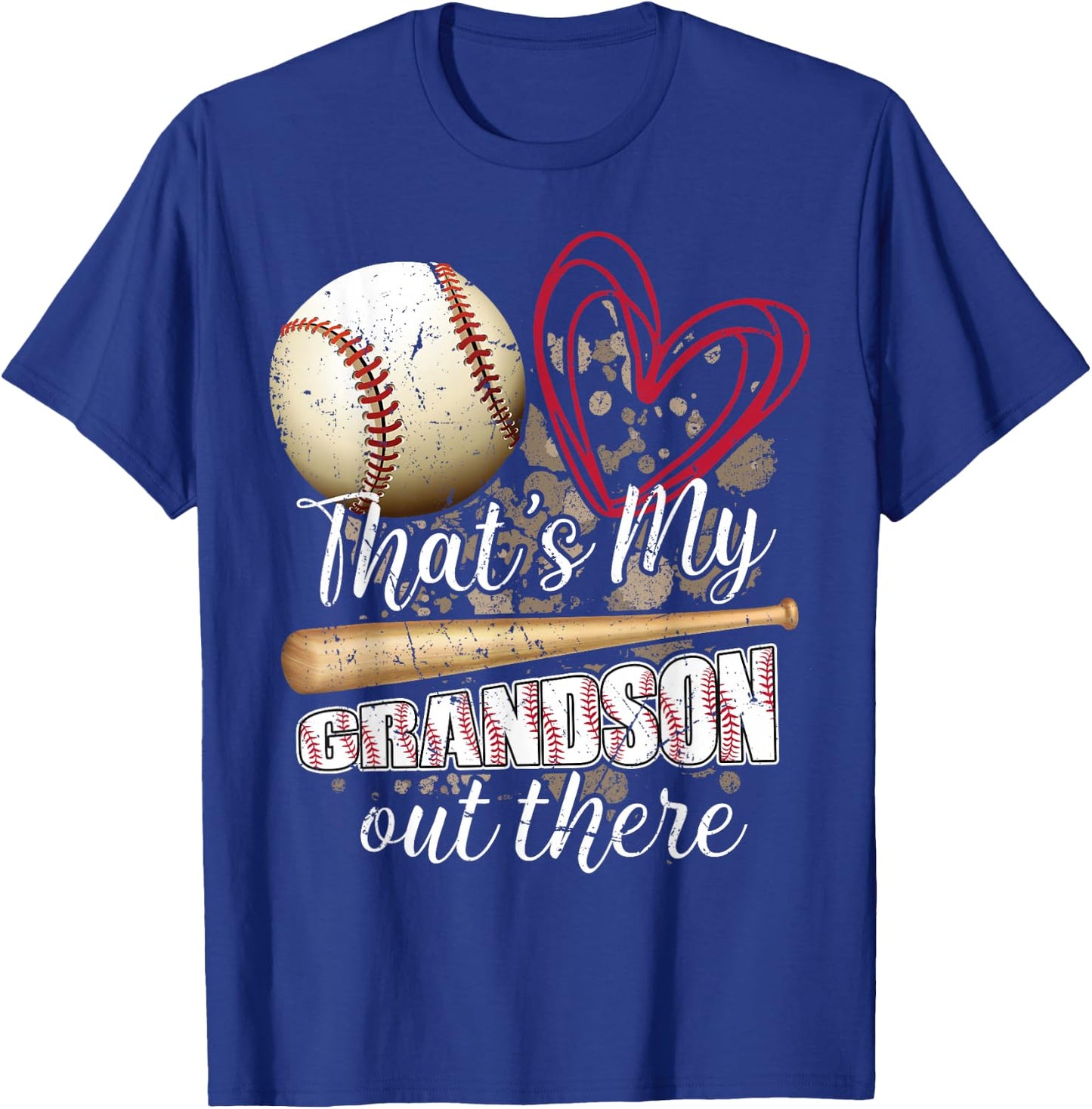 Thats my Grandson Out There Cool Family Baseball Biggest Fan T-Shirt - T-Shirt | Royal