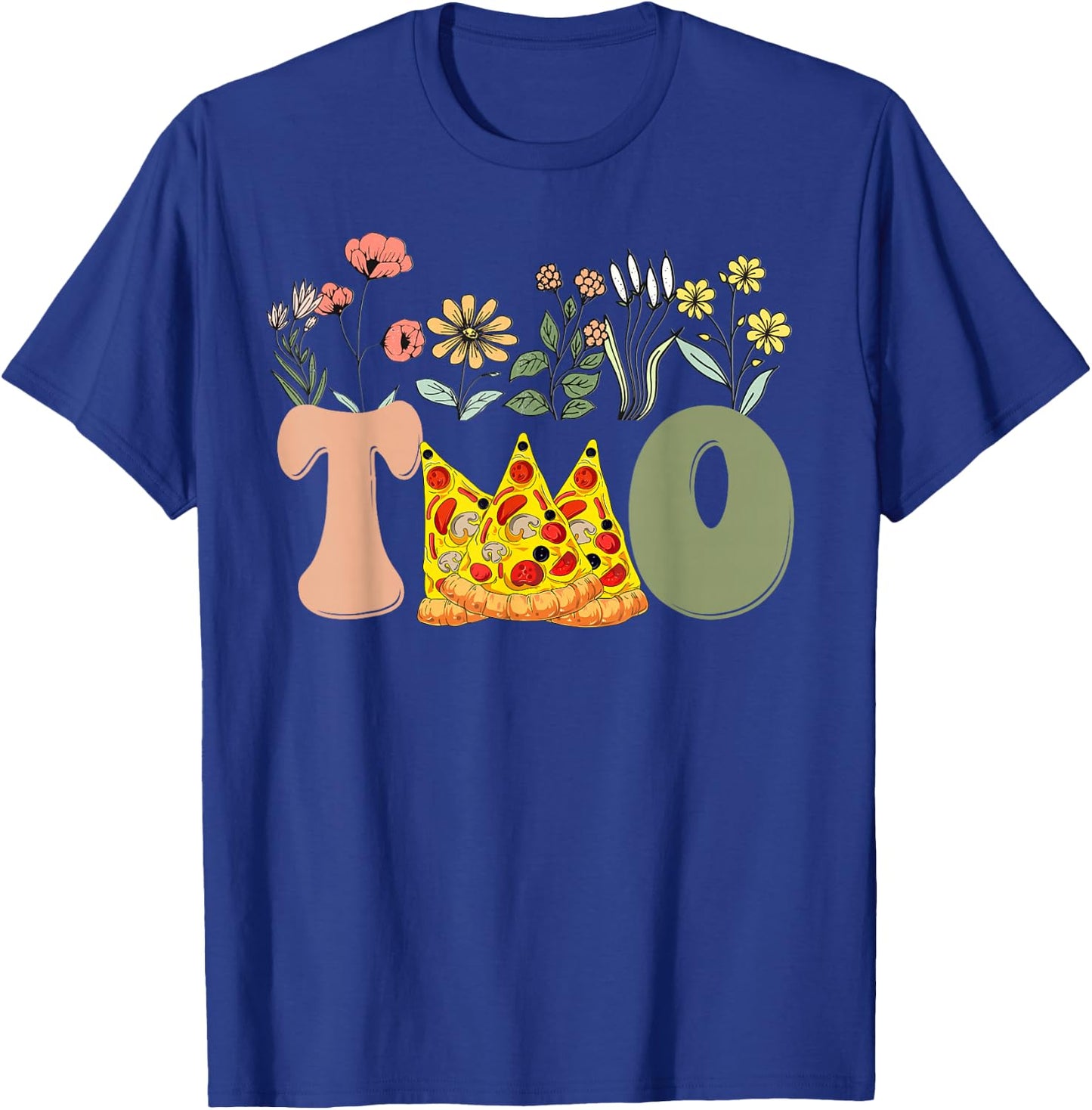 Second Birthday Pizza Theme 2nd Birthday Pizza Lover Party T-Shirt - T-Shirt | Royal