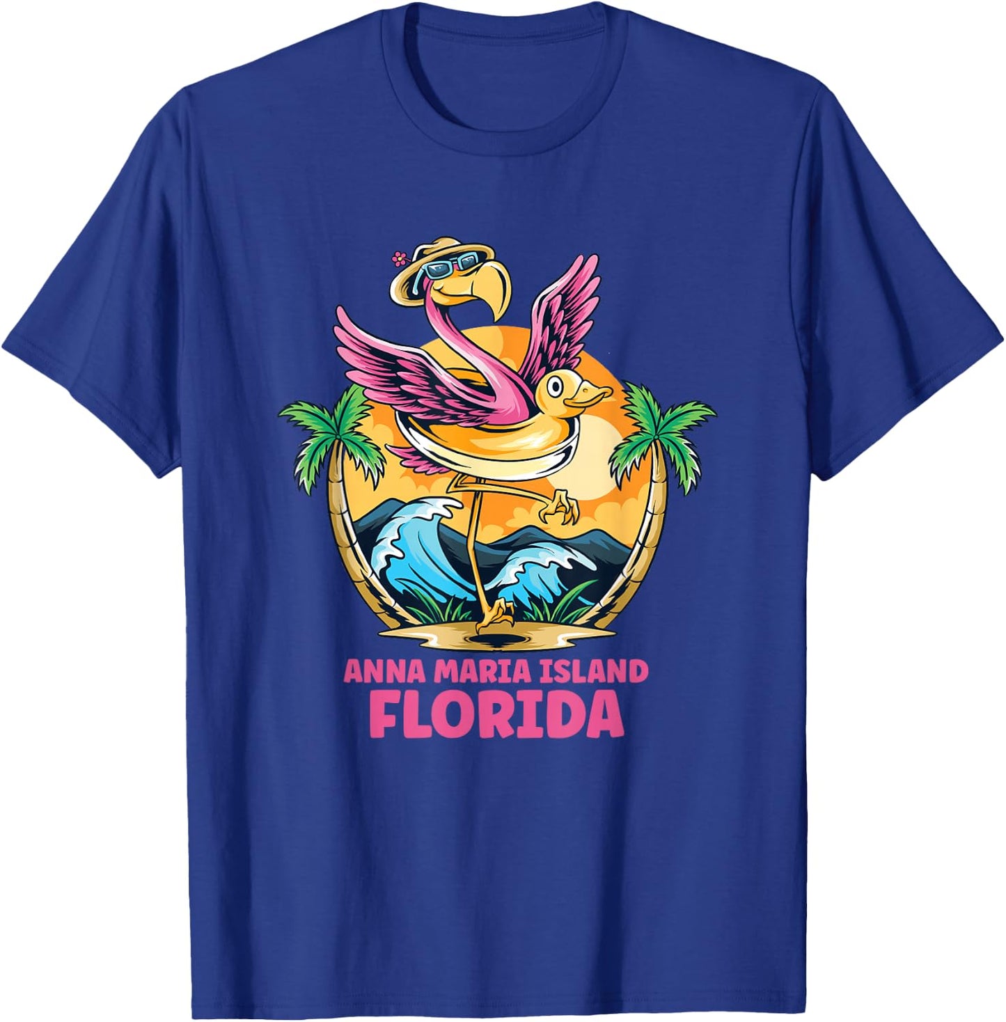 Anna Maria Island Florida Flamingo Beach Family Vacation T-Shirt - T-Shirt | Royal
