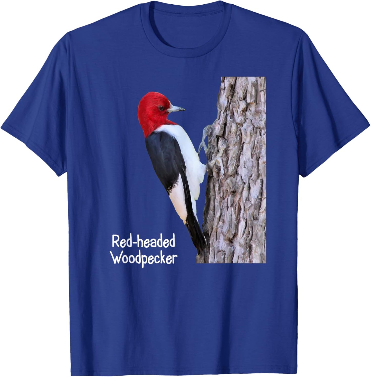 Red-headed Woodpecker Shirt Woodpecker Bird Ornithology T-Shirt - T-Shirt | Royal