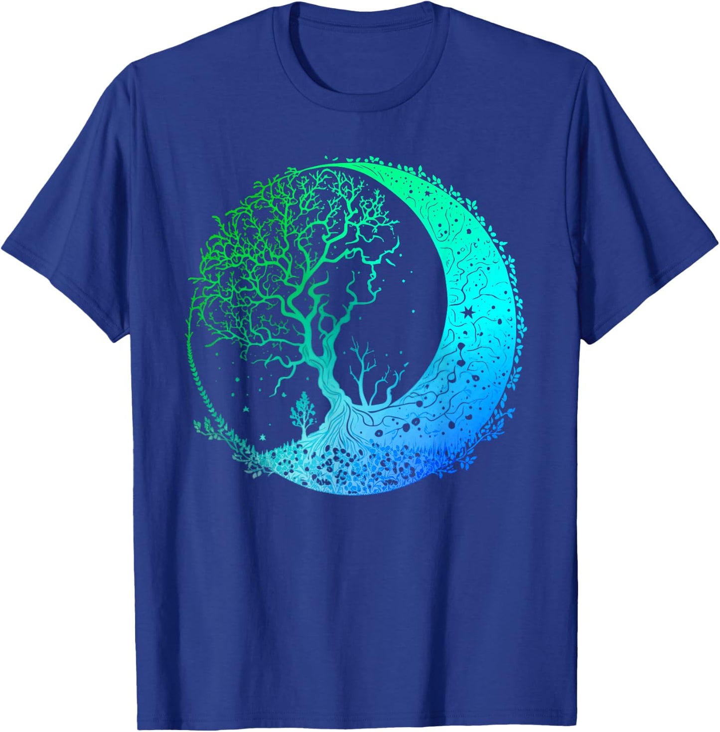 Crescent Moon Phases Mandala Chakra Tree of Life Yoga T-Shirt - T-Shirt | Royal