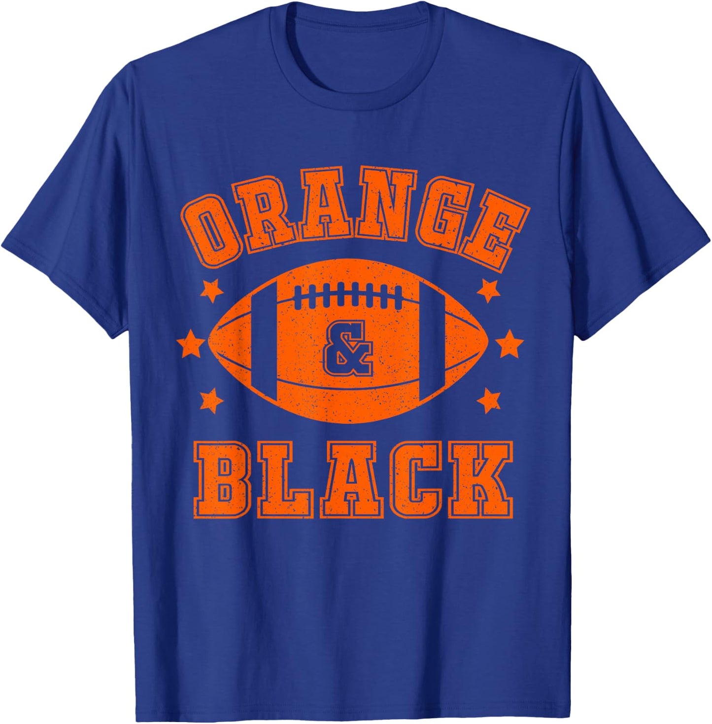 On Gameday Football We Wear Orange and Black School Spirit T-Shirt - T-Shirt | Royal