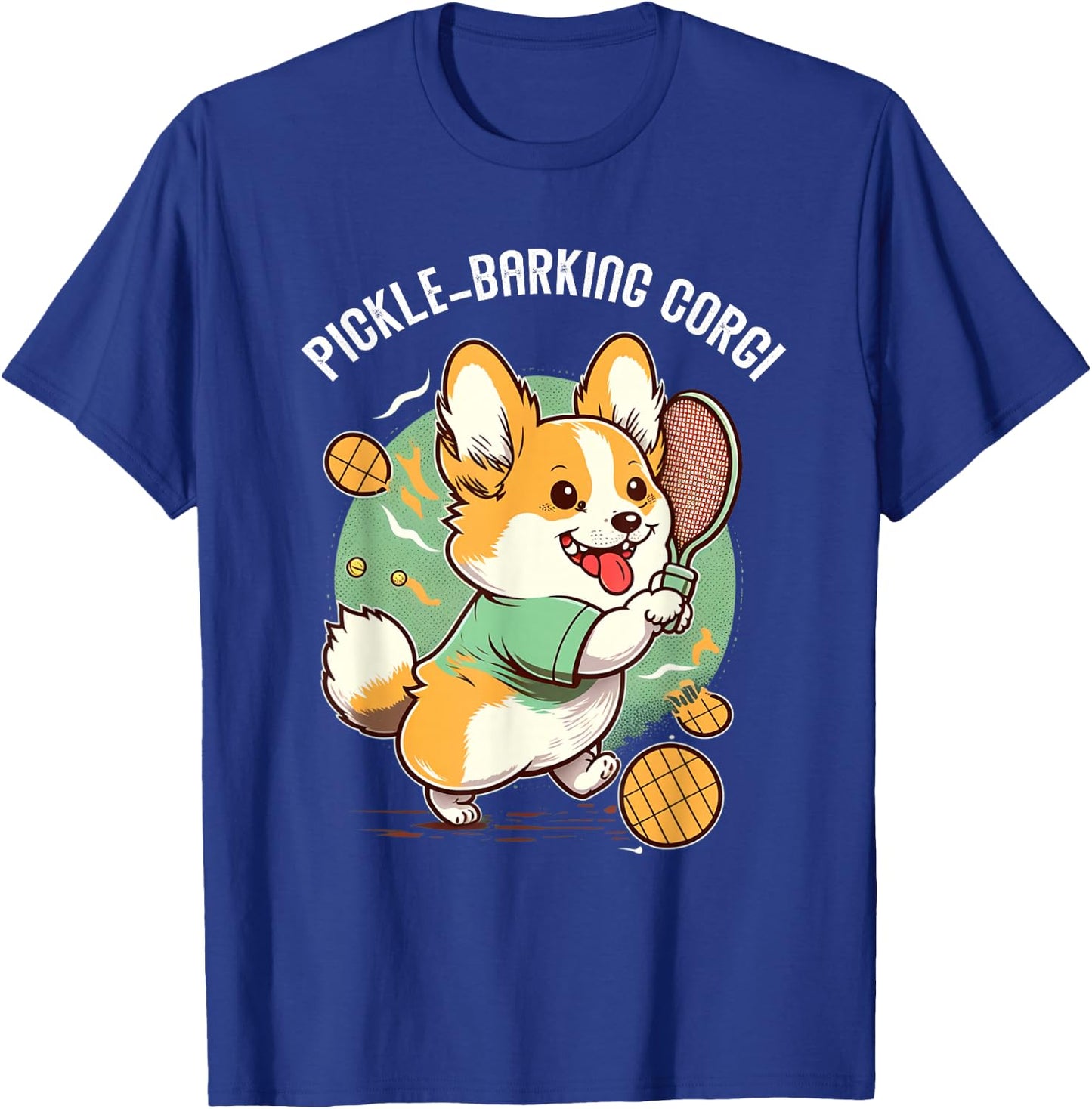 Funny Corgi Dog Pickleball Pun for Pickle ball Player T-Shirt - T-Shirt | Royal