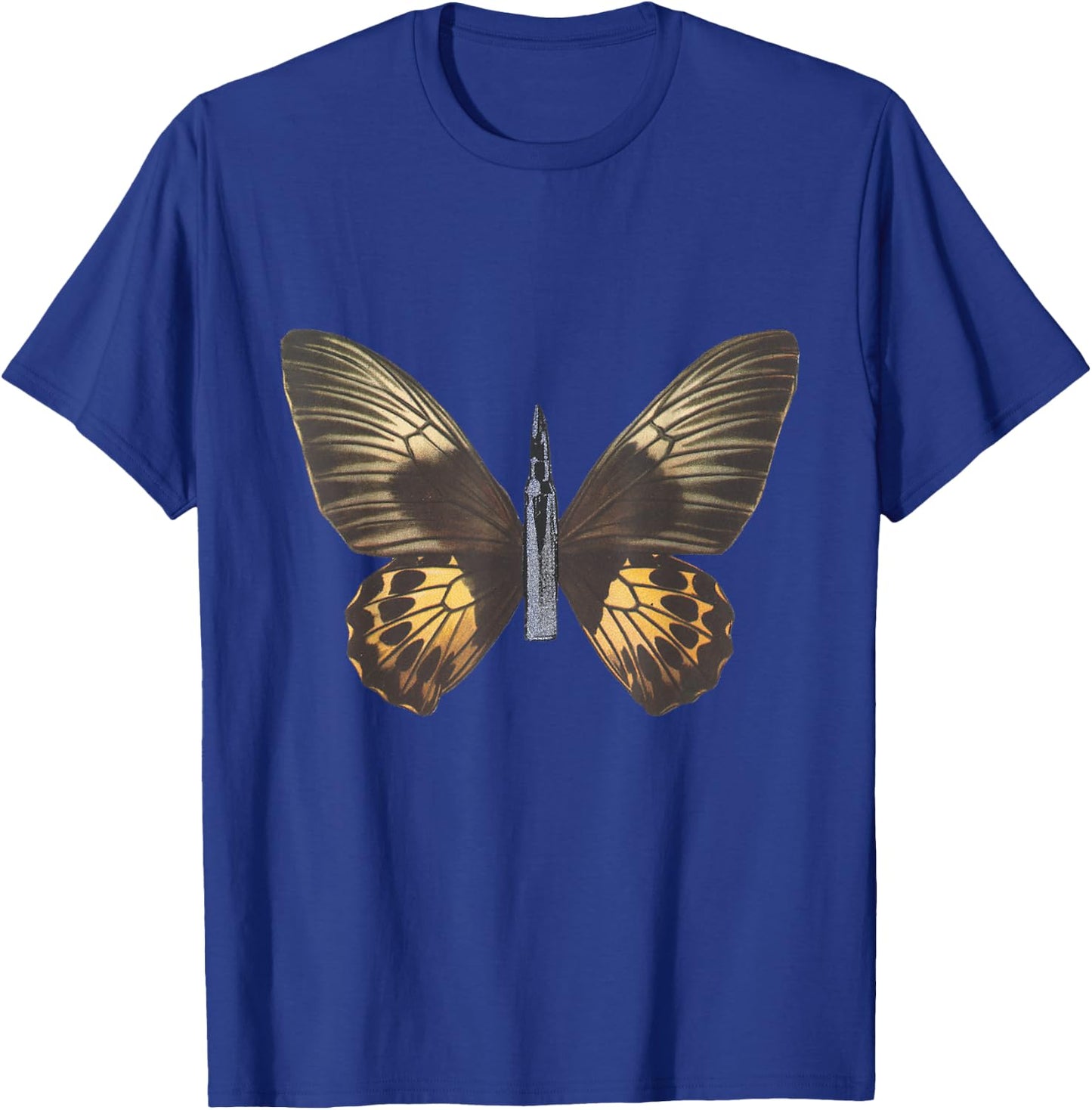 Bullet With Butterfly Wings T-Shirt - T-Shirt | Royal