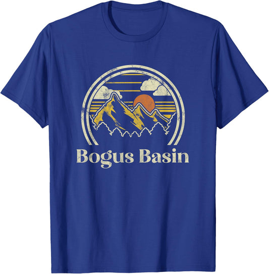 Bogus Basin Mountains Idaho Hiking Outdoors Retro T-Shirt - T-Shirt | Royal