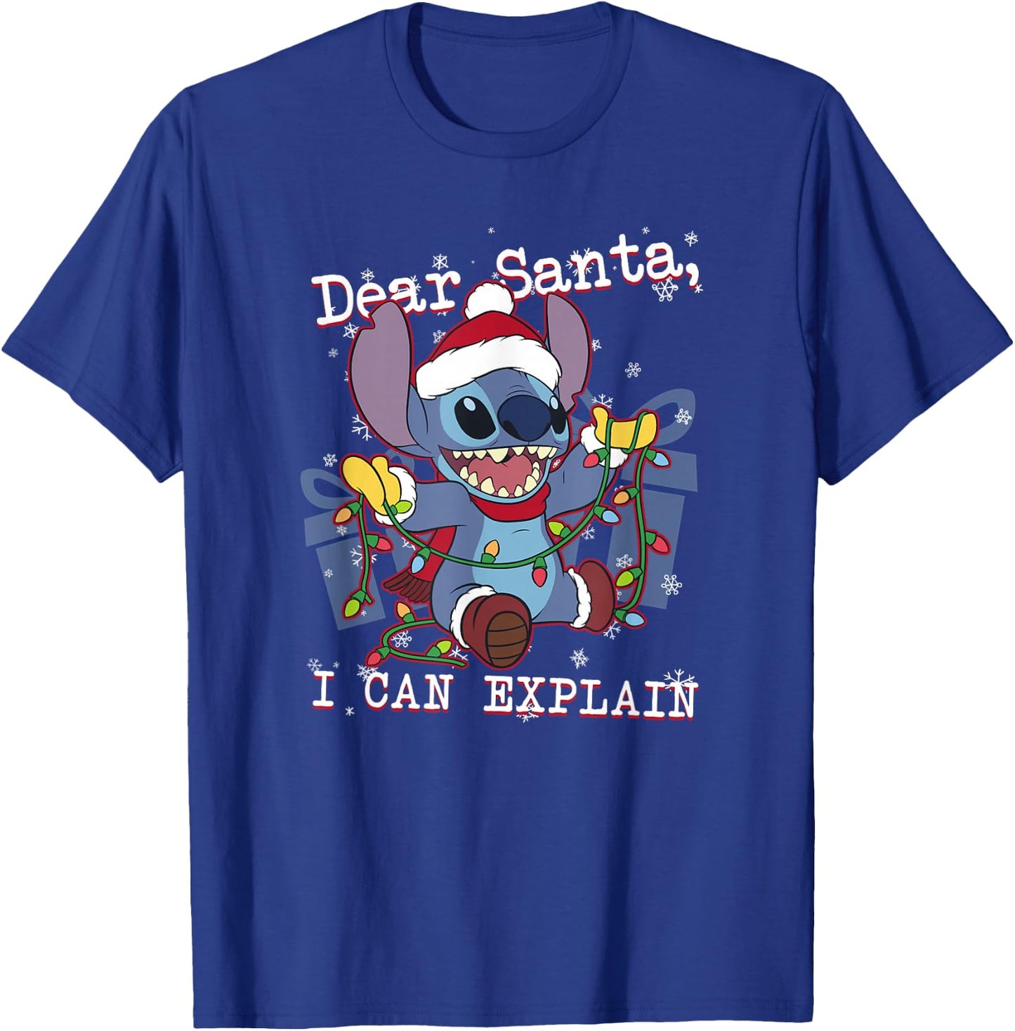 Disney Lilo & Stitch Christmas Dear Santa, I Can Explain Short Sleeve T-Shirt - T-Shirt | Royal