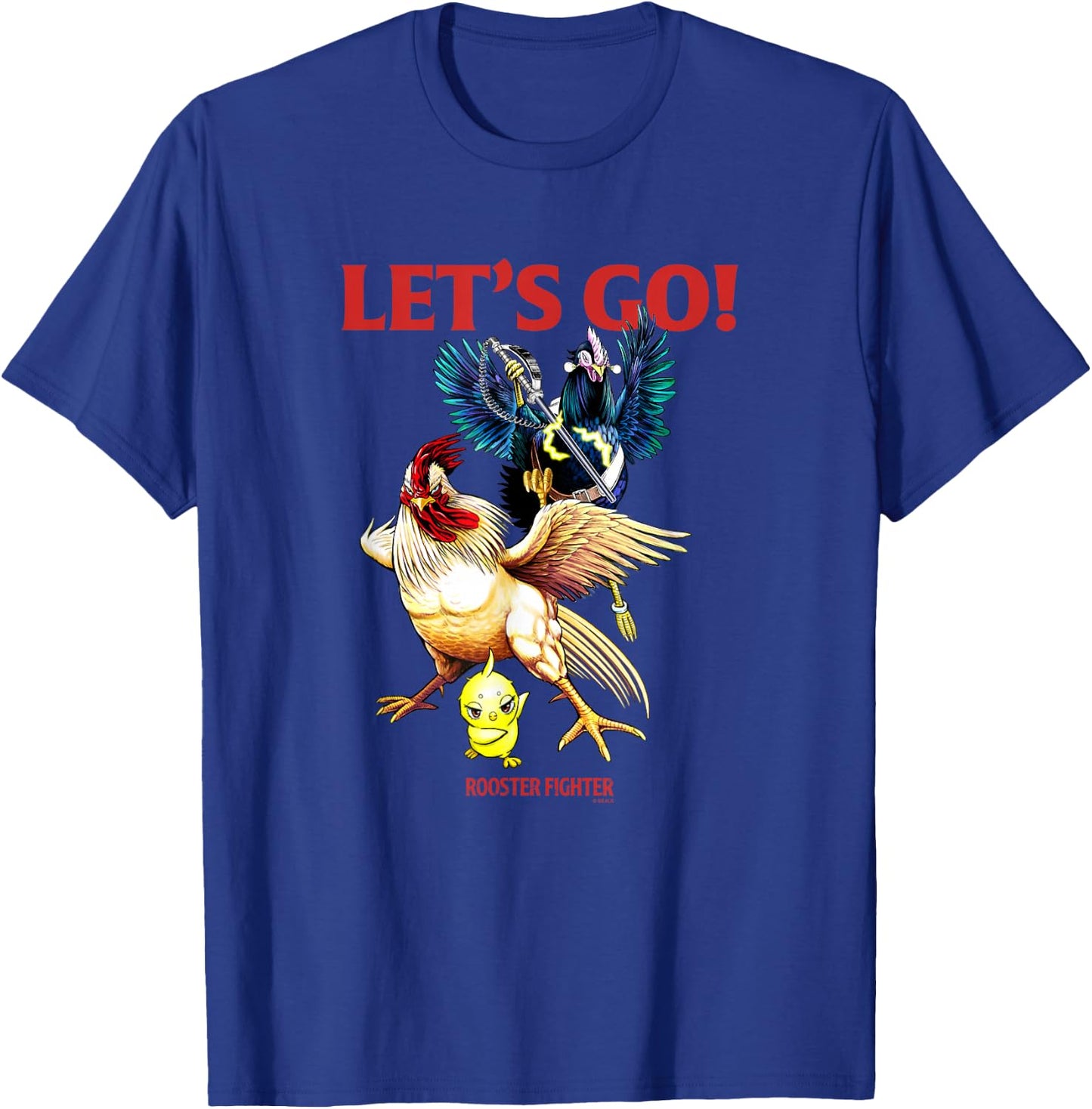 Rooster Fighter : -Adults, Black, Small, Short Sleeve, Classic Fit, Graphic Design T-Shirt - T-Shirt | Royal