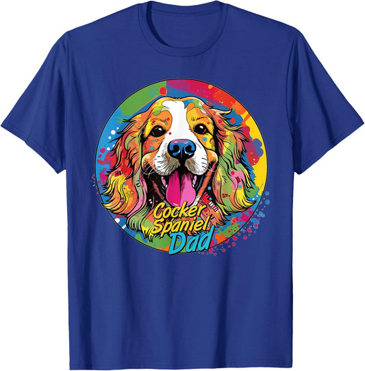 Graffiti Cocker Spaniel Dad Mural: Street Art Cocker Spaniel T-Shirt - T-Shirt | Royal