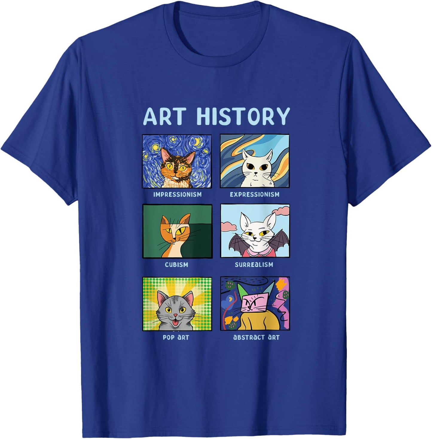 Art History Cats Fine Arts Cat for Art Collector T-Shirt - T-Shirt | Royal