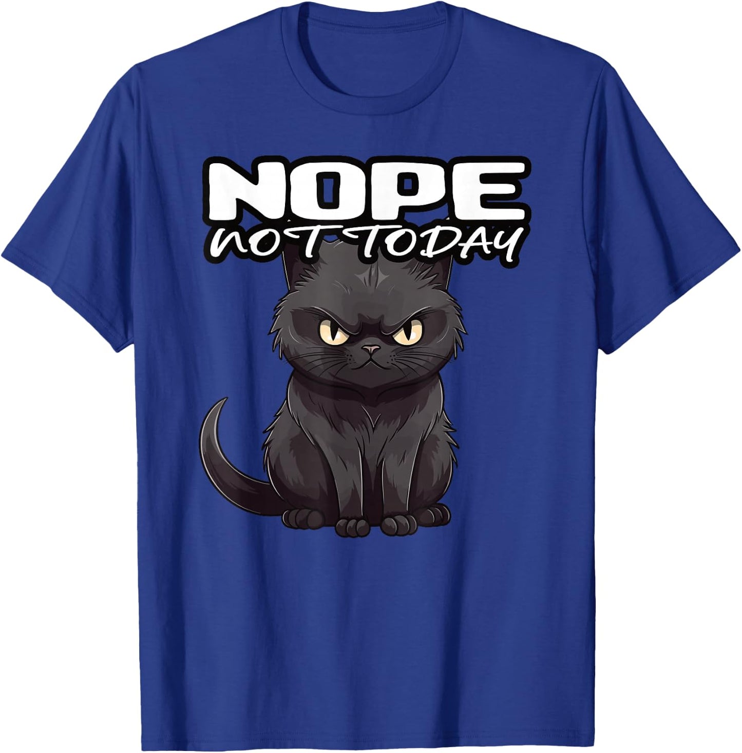 Retro Black Kitty I Retro Black Cat Nope Not Today T-Shirt - T-Shirt | Royal
