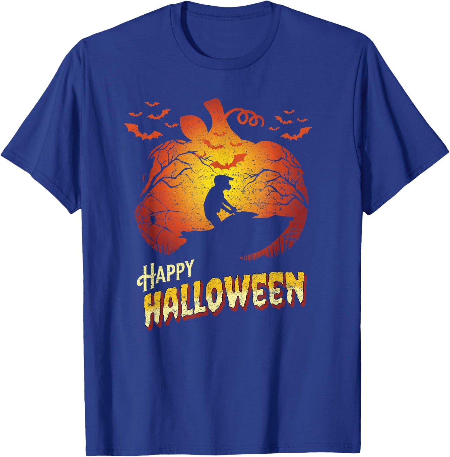 Jet Ski Rider Silhouette Happy Halloween Jet Skiing T-Shirt - T-Shirt | Royal