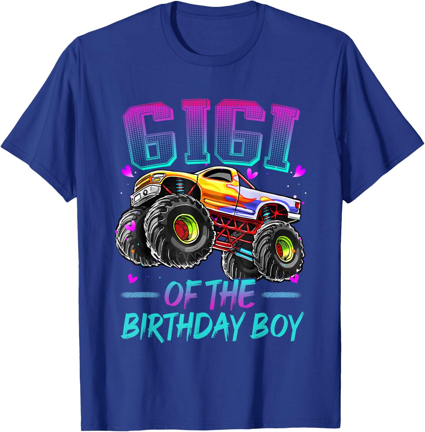Gigi of the Birthday Boy Monster Truck Birthday T-Shirt - T-Shirt | Royal