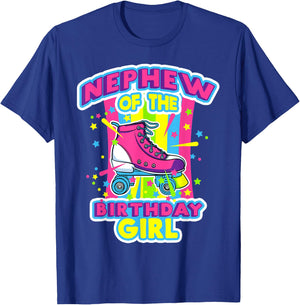 Nephew of the Birthday Girl Roller Skates Bday Skating Party T-Shirt - T-Shirt | Royal