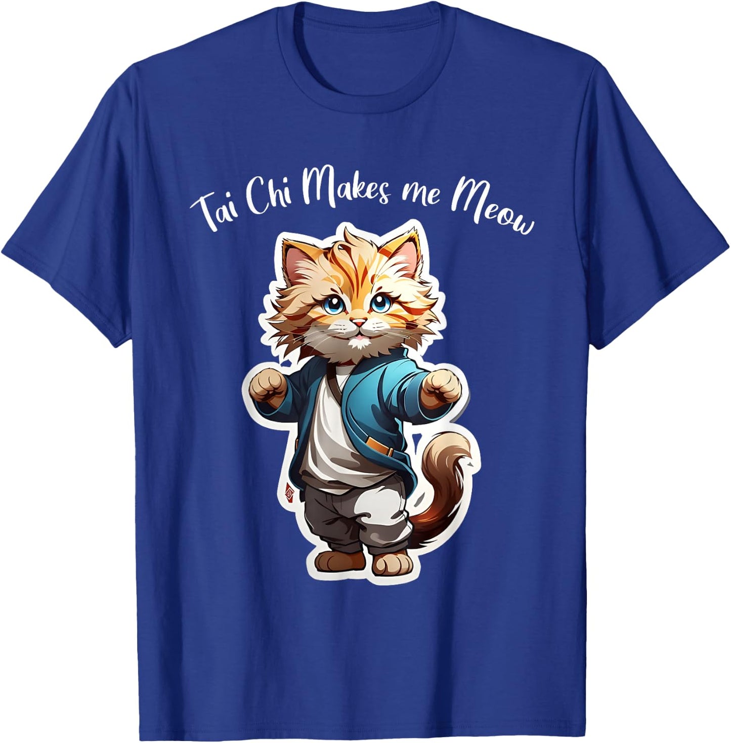 Cat Tai Chi makes me Meow, funny Kitten, Ying Yang Balance T-Shirt - T-Shirt | Royal