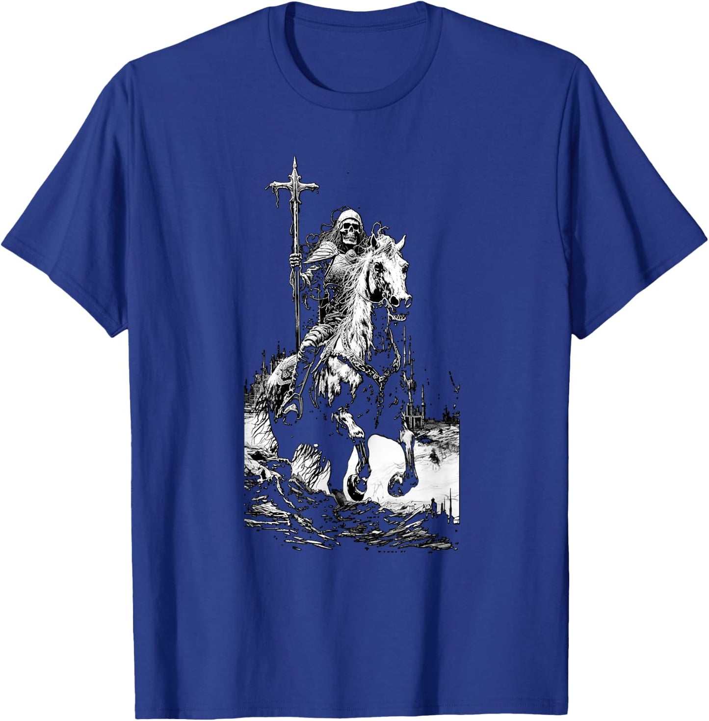 Death Rides A Pale Horse, Revelations, Skeleton Fantasy T-Shirt - T-Shirt | Royal